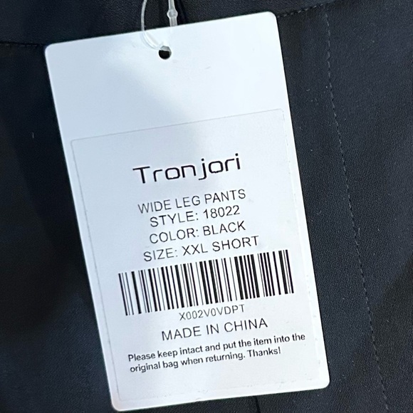 Tron Jori Elegant Black Wide Leg Women's Pants. NEW - Picture 8 of 10